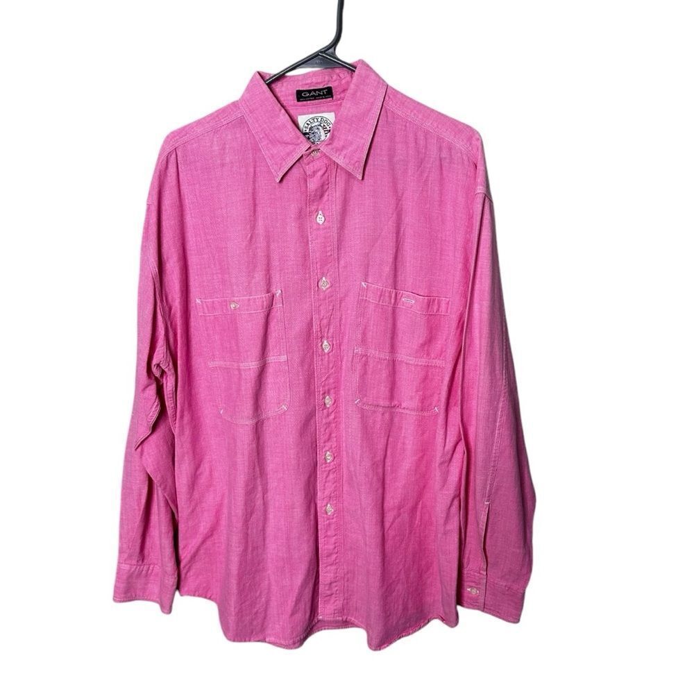 GANT Salty Dog pink cotton large double pocket button down shirt 90’s retro